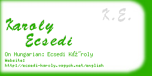 karoly ecsedi business card